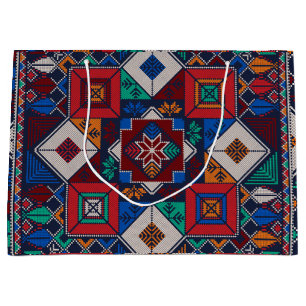 Traditional Palestine Embroidery tatreez colourfu Large Gift Bag