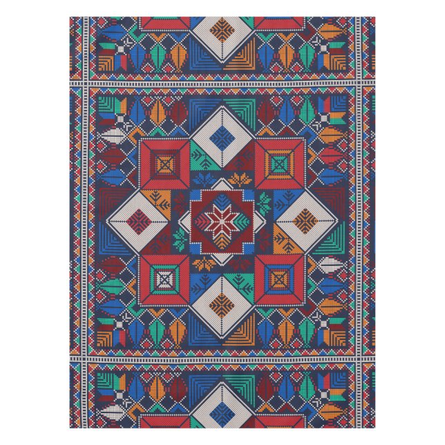 Traditional Palestine Embroidery tatreez  colourfu Tablecloth (Front)