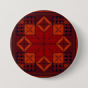 Traditional Palestine Embroidery tatreez Pattern 7.5 Cm Round Badge