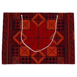 Traditional Palestine Embroidery tatreez Pattern Large Gift Bag