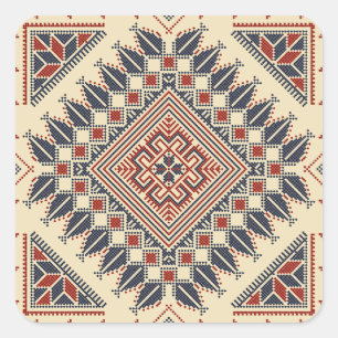 Traditional Palestinian embroidery Square Sticker