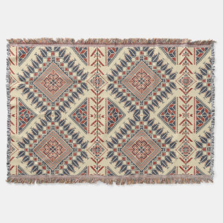 Traditional Palestinian embroidery Throw Blanket