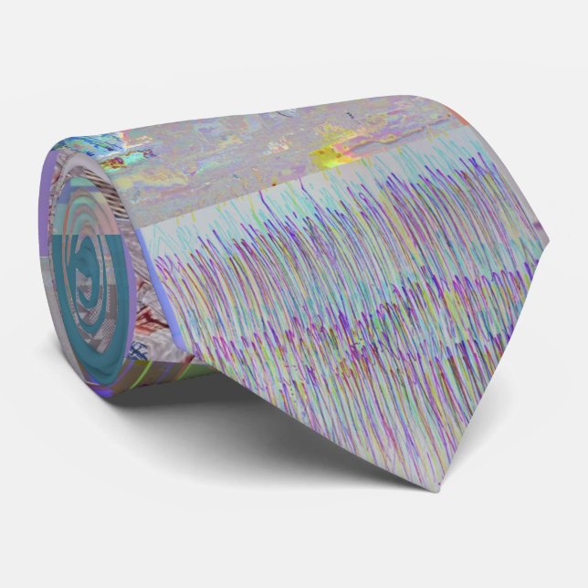 Traditional Patchwork Geometric Glitch Mosaic Tie (Rolled)
