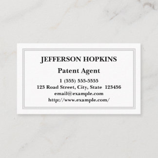 Traditional Patent Agent Business Card