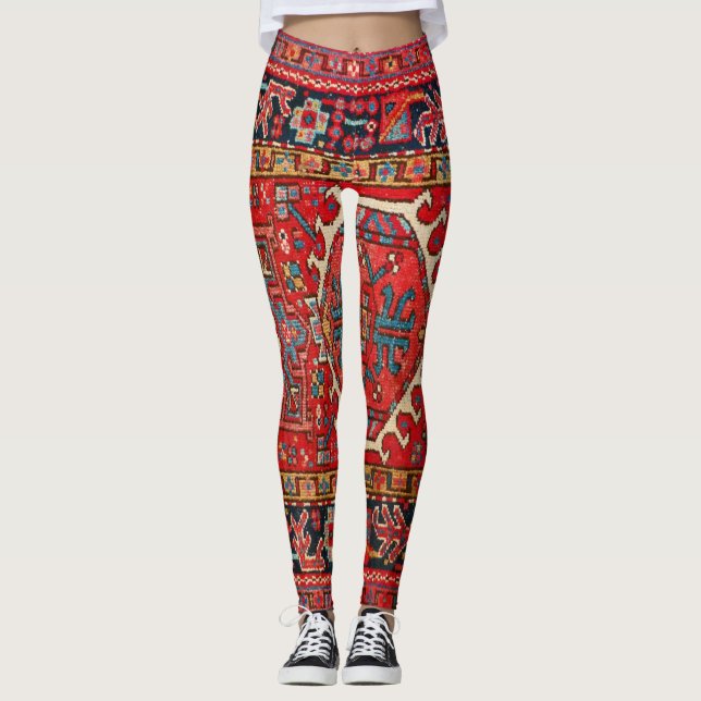 Traditional Persian rug design Leggings (Front)