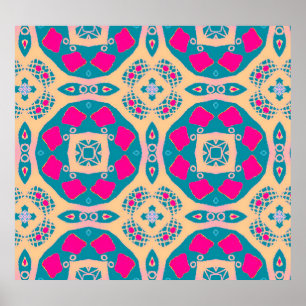 Traditional, Peruvian patchwork, tile pattern Poster