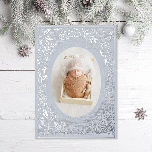 Traditional Pine and Holly Ice Blue