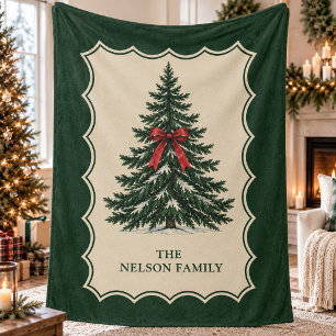 Traditional Pine Tree Alpine Heritage Winter Fleece Blanket