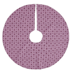 Traditional Pink Christmas Trees & Reindeer  Brushed Polyester Tree Skirt