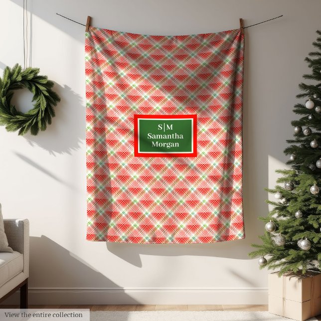 Traditional Plaid Blanket Custom Monogram Gift (Traditional Plaid Blanket Custom Monogram Gift)