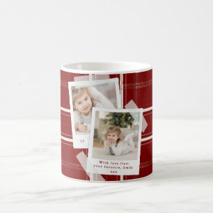 Traditional Plaid Cosy Cabin Burgundy Check Photos Coffee Mug