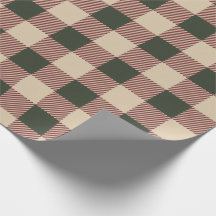 Traditional plaid green red and beige wrapping