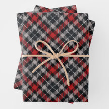 Traditional plaid in red and black.