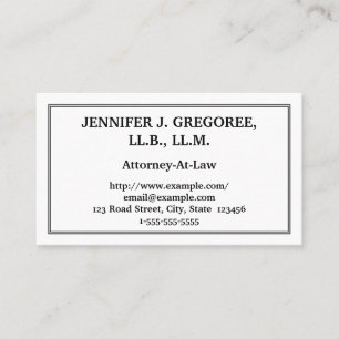 Traditional & Plain Attorney-At-Law Business Card