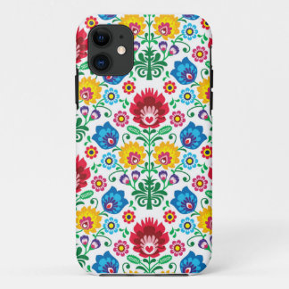 Traditional Polish floral folk embroidery pattern Case-Mate iPhone Case
