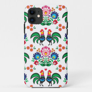 Traditional Polish floral folk embroidery pattern iPhone 11 Case