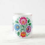 Traditional Polish floral folk embroidery pattern Coffee Mug<br><div class="desc">Traditional Polish floral folk art pattern from Poland,  Wzory Lowickie,  Wycinanka</div>