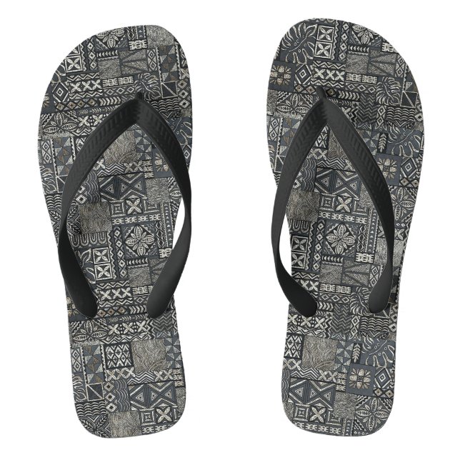 Traditional Polynesian Tapa Cloth Pattern Jandals (Footbed)