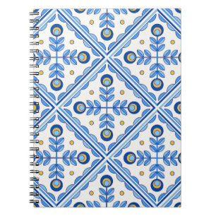 Traditional Portugal Lisbon azulejo ceramic tiles. Notebook