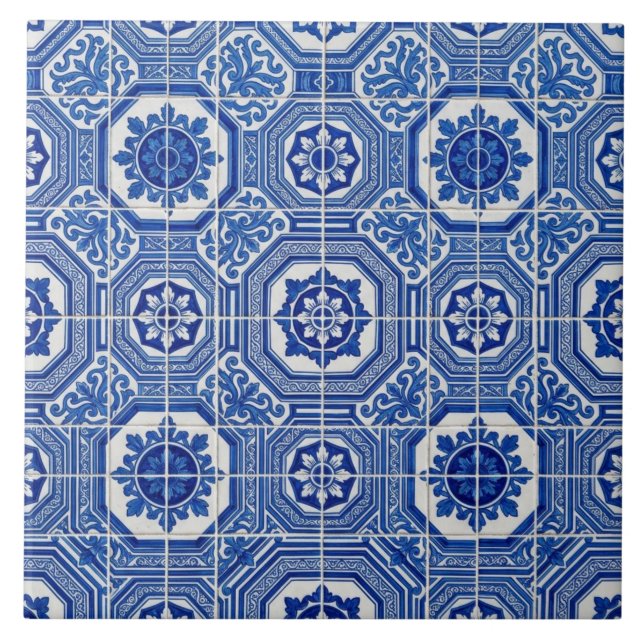 Traditional Portuguese Azulejo Tile (Front)