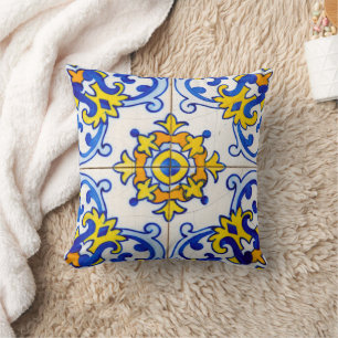Traditional Portuguese Azulejo tile Cushion