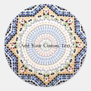 Traditional Portuguese Azulejo Tile Pattern Classic Round Sticker