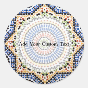 Traditional Portuguese Azulejo Tile Pattern Classic Round Sticker