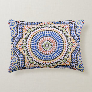 Traditional Portuguese Azulejo Tile Pattern Decorative Cushion