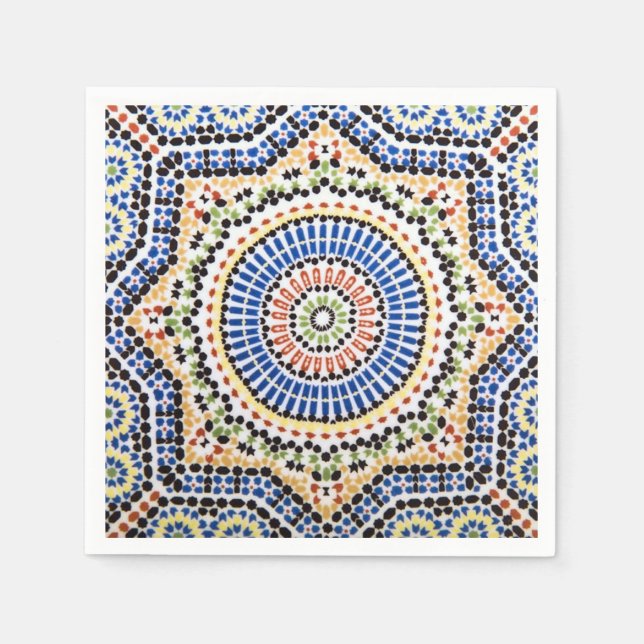 Traditional Portuguese Azulejo Tile Pattern Napkin (Front)