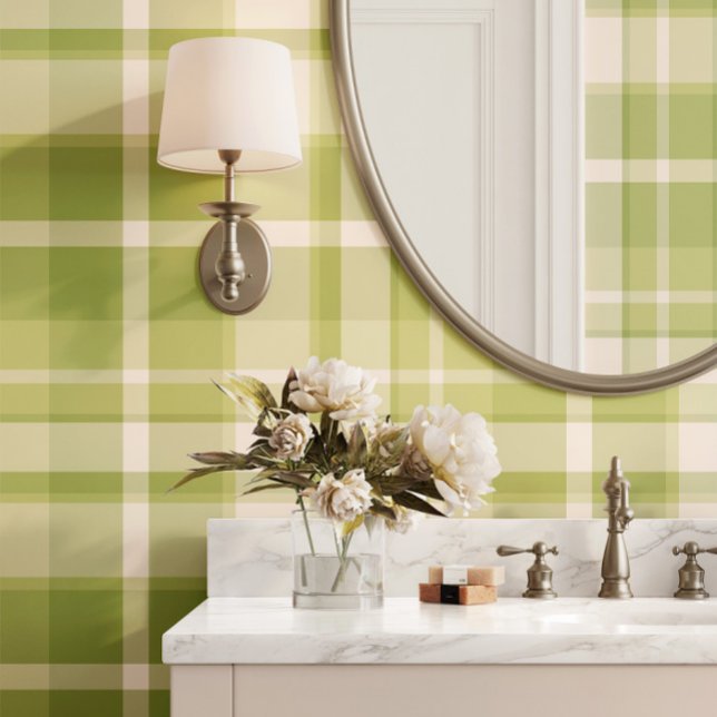 Traditional Preppy Green Plaid Wallpaper (Creator Uploaded)