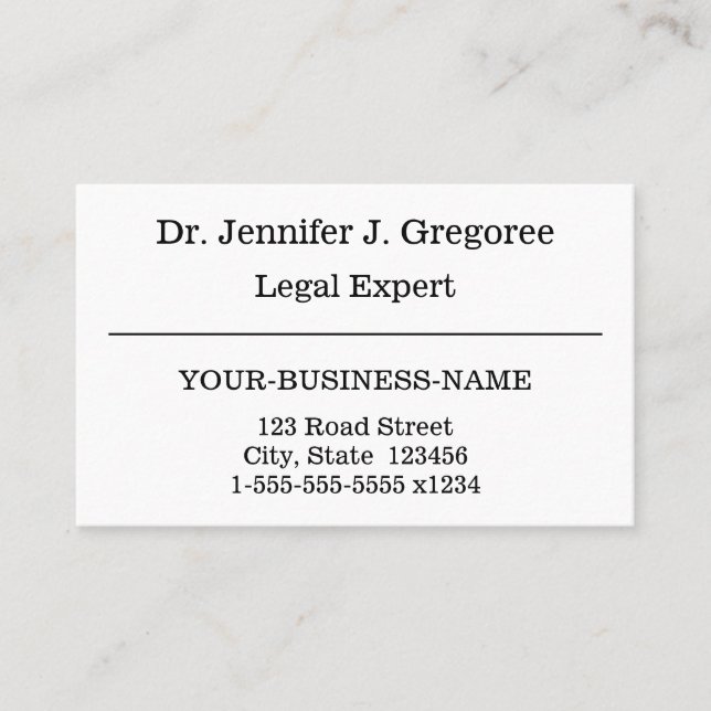 Traditional, Professional Attorney Business Card (Front)