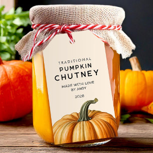 Traditional pumpkin chutney food Jar Labels
