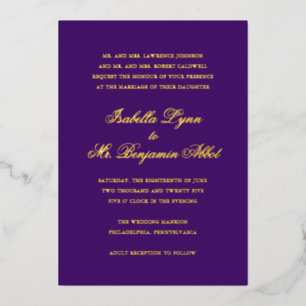 Traditional Purple Formal Elegant Wedding