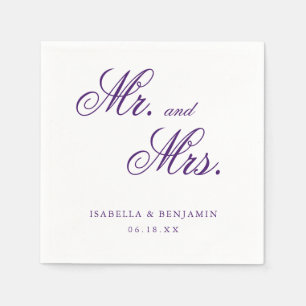 Traditional Purple Formal Elegant Wedding Napkin