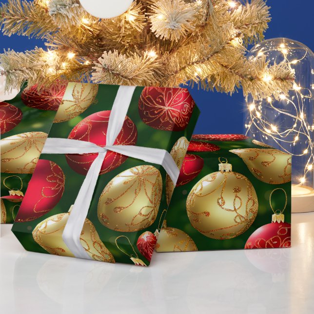 Traditional  Red and Gold Holiday Collection  Wrapping Paper (Holidays)