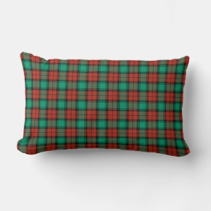 Traditional Red and Green Christmas Plaid Lumbar Cushion