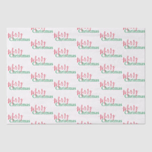 Traditional Red and Green Merry Christmas Tissue Paper
