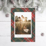 Traditional Red and Green Plaid Holiday Card<br><div class="desc">Original plaid pattern: festive red and green with touches of yellow gold and white</div>
