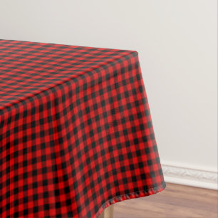 Traditional Red Black Buffalo Check Plaid Pattern Tablecloth