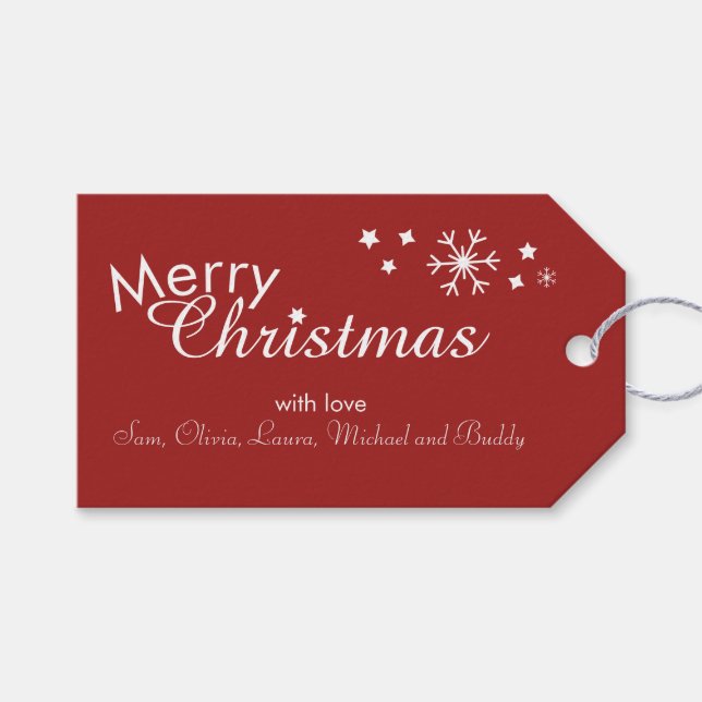 Traditional Red - Customisable Gift Tags (Front (Horizontal))
