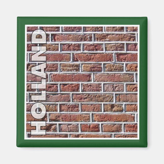 Traditional Red Dutch Brickwork Pointing Holland Magnet (Front)