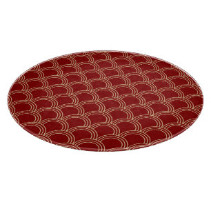Traditional Red & Gold Chinese Pattern Cutting Board