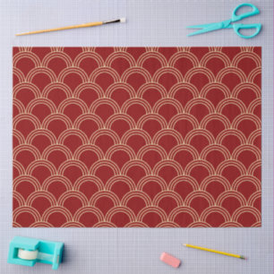 Traditional Red & Gold Chinese Pattern Tissue Paper