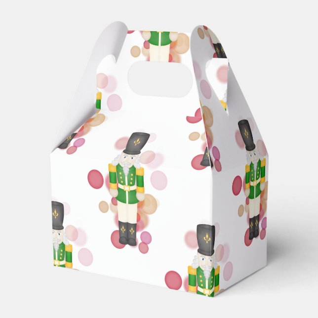Traditional Red & Green Christmas Nutcracker Favour Box (Front Side)