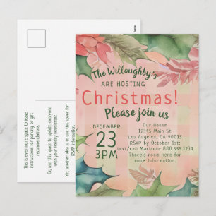 Traditional Red Green Plaid Christmas Holidays Holiday Postcard