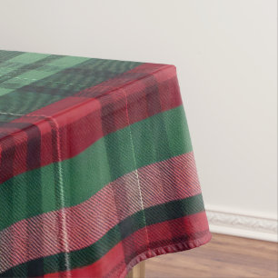 Traditional Red Green Plaid Tartan  Tablecloth