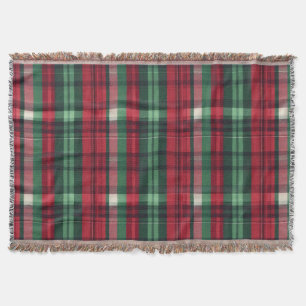 Traditional Red Green Plaid Tartan Throw Blanket