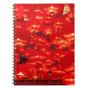 Traditional red lanterns decorated for Chinese new Notebook