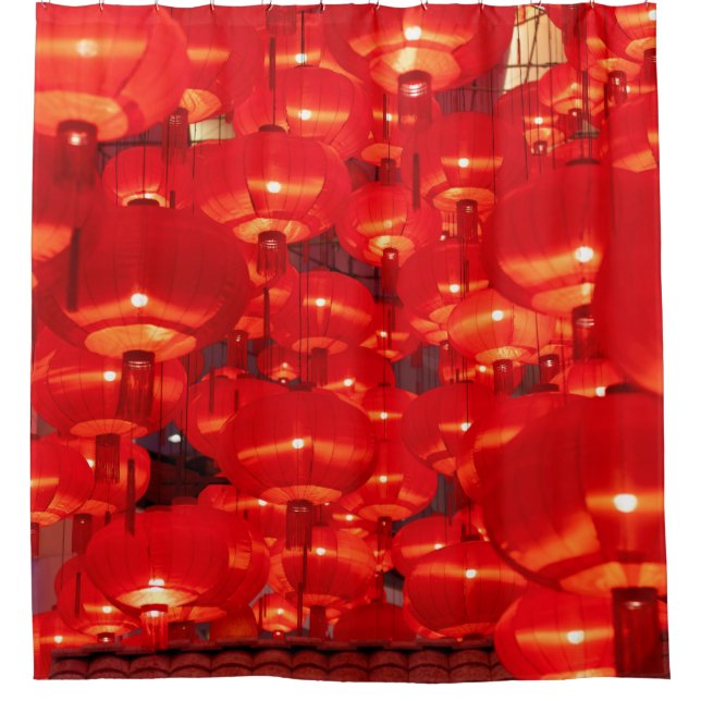 Traditional red lanterns decorated for Chinese new Shower Curtain (Front)