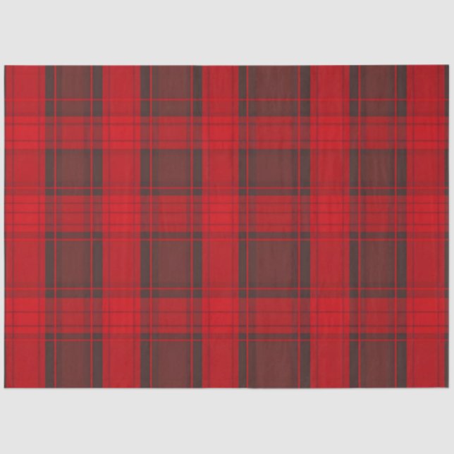 Traditional Red Plaid Tartan Modern Collection Tissue Paper (Front)